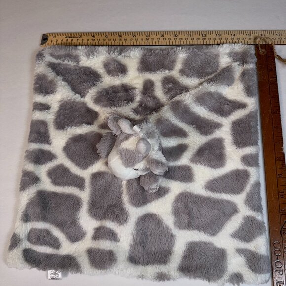 OOBLES Gray & White Giraffe Rattle Security Blanket Lovey~So Soft For Baby~ - Picture 6 of 8